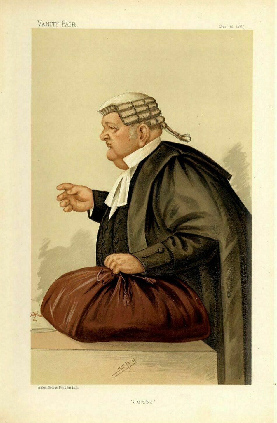 LAWYER BENCHER BARRISTER IRISHMAN QUEENS COUNSELLOR 1885 VANITY FAIR CARICATURE