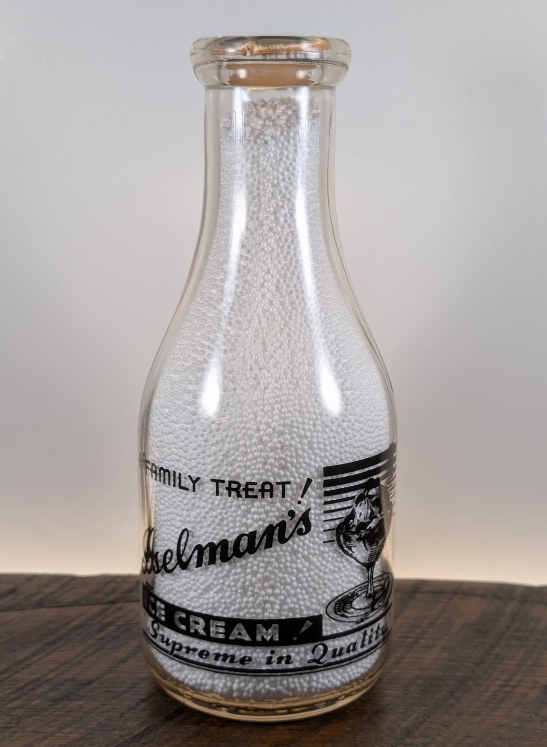 Iselman Dairy LaPorte La Porte IN IND INDIANA Pyro Quart Milk Bottle Ice Cream