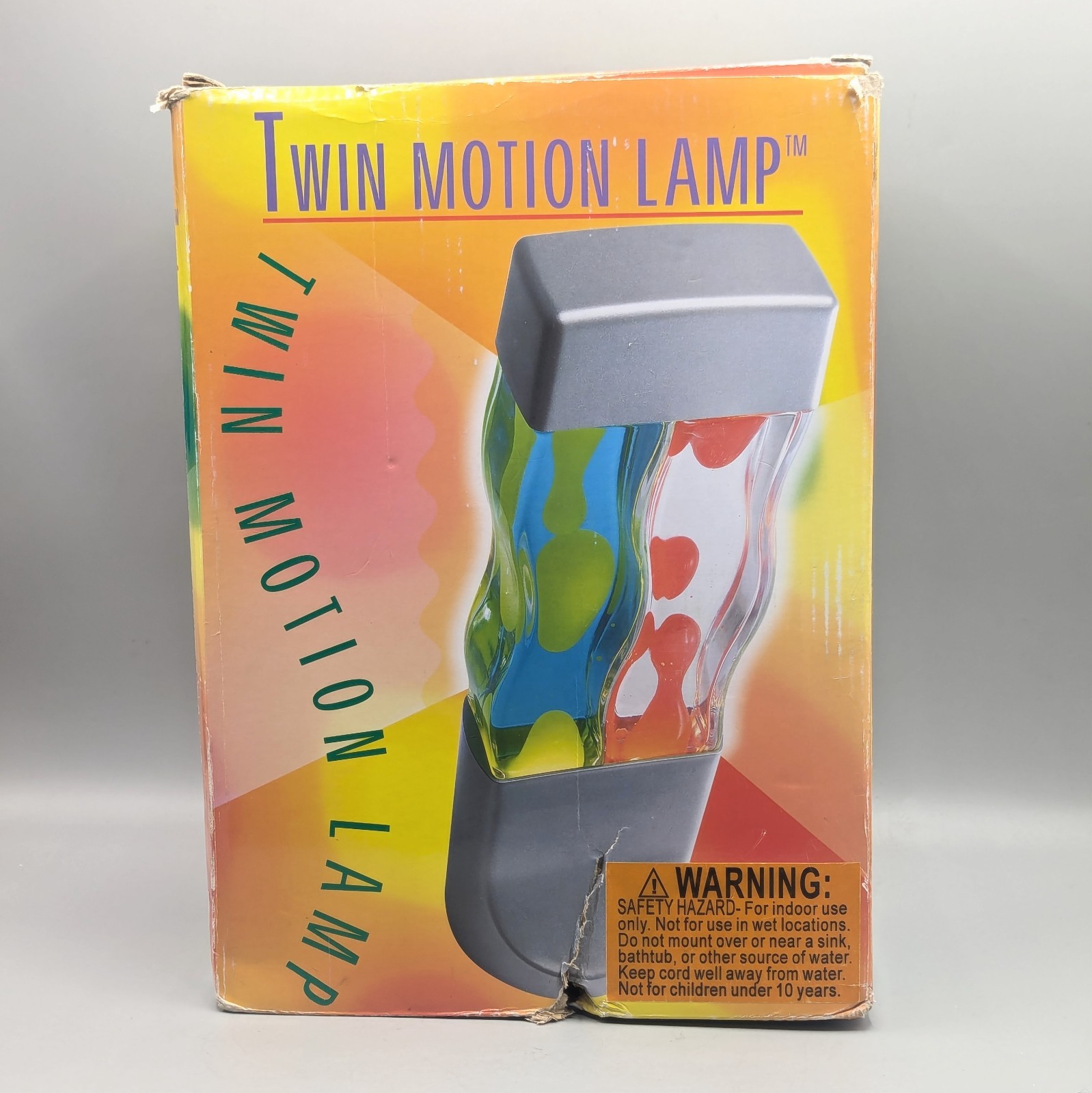 New Vintage Twin Double Wavy Motion Lava Glitter Lamp Yellow Blue
