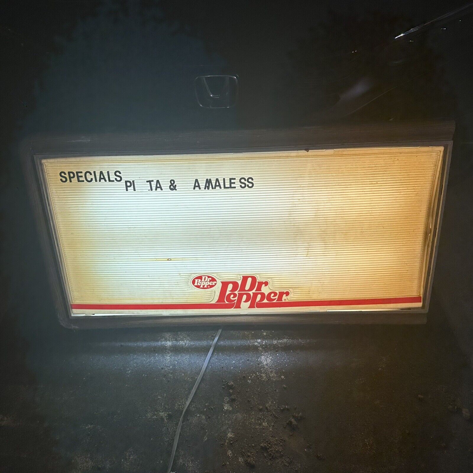 RARE Vintage Electric Dr. Pepper Light Up Menu Board Sign 40” X 21” Advertising