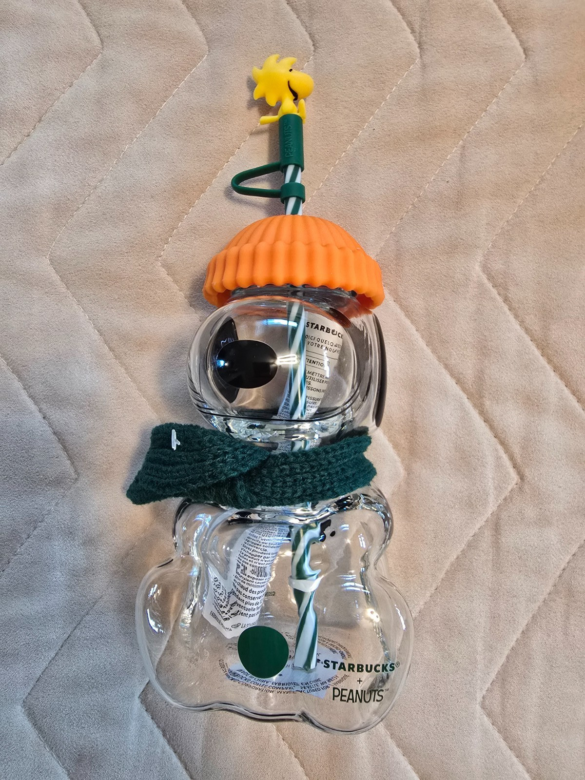 Starbucks x Peanuts Snoopy Bear 100% OFFICIAL Glass Cold Cup 2026 IN HAND