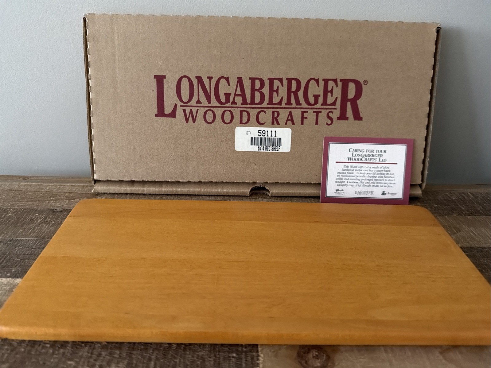 Longaberger WoodCrafts Classic Stain 6x14 SHELF for Wrought Iron SM BAKER'S RACK Longaberger WoodCrafts Classic Stain 6x14 SHELF for Wrought Iron SM BAKER'S RACK
