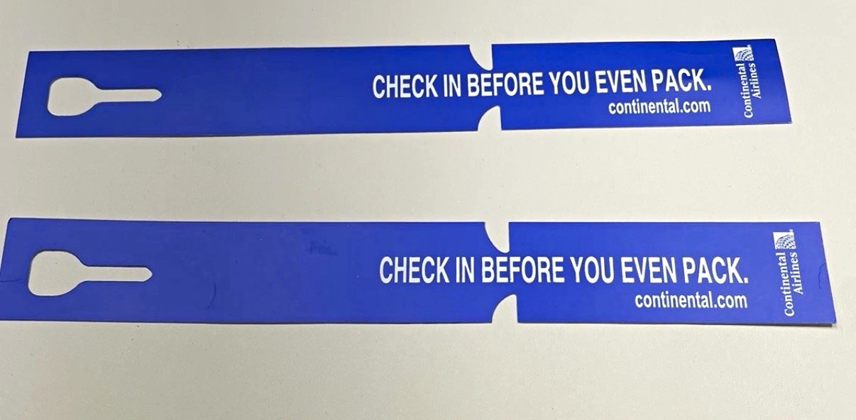 Continental Airlines baggage tags 
