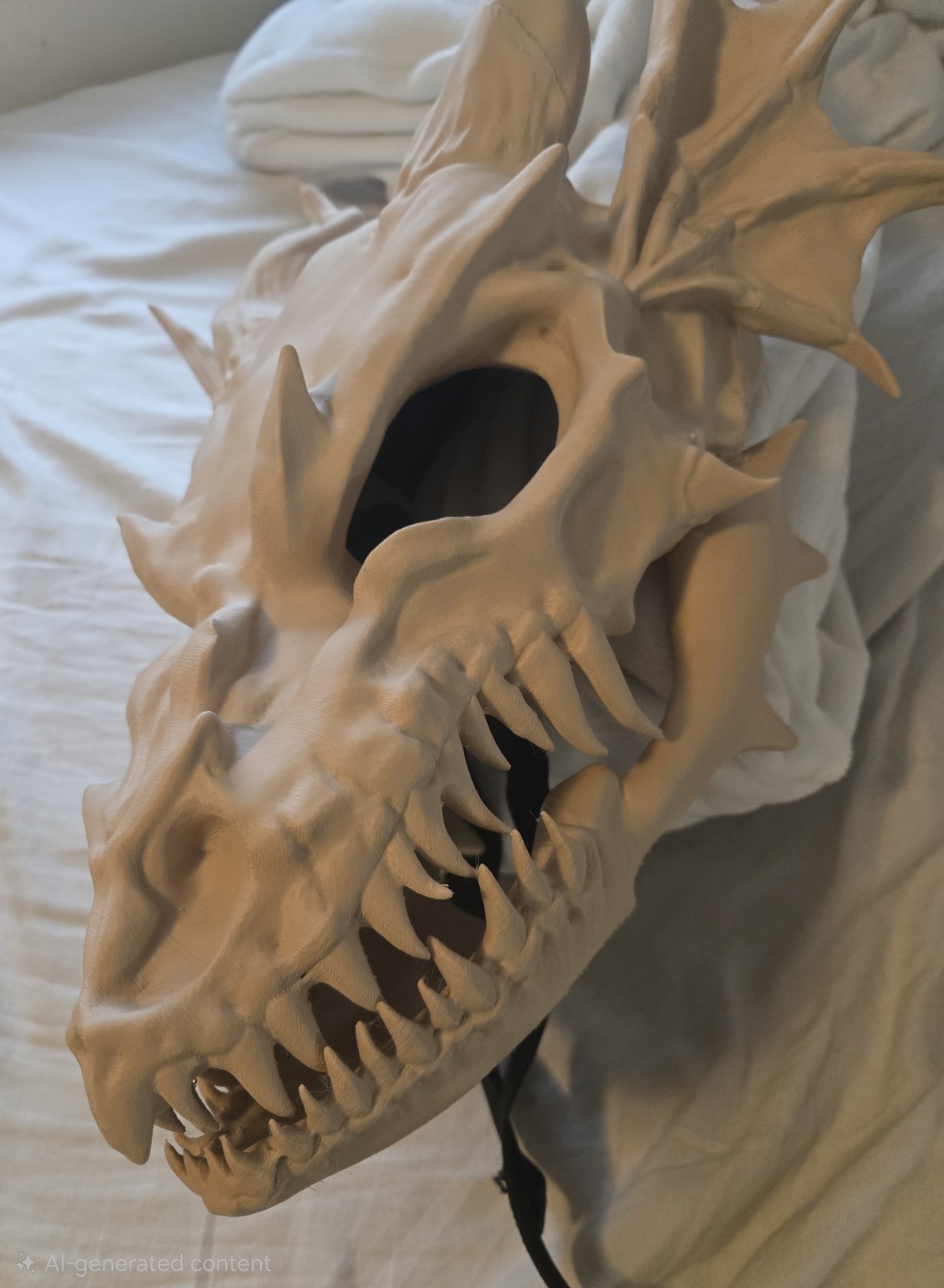 25” Giant Horned Dragon Skull Mask – Wearable 3D Printed Wall Display