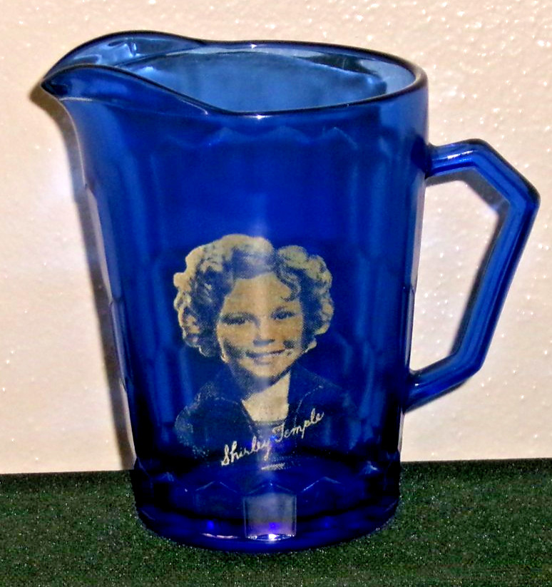 Vintage 1930's Shirley Temple Cobalt Blue Mini Pitcher/Creamer 4.5