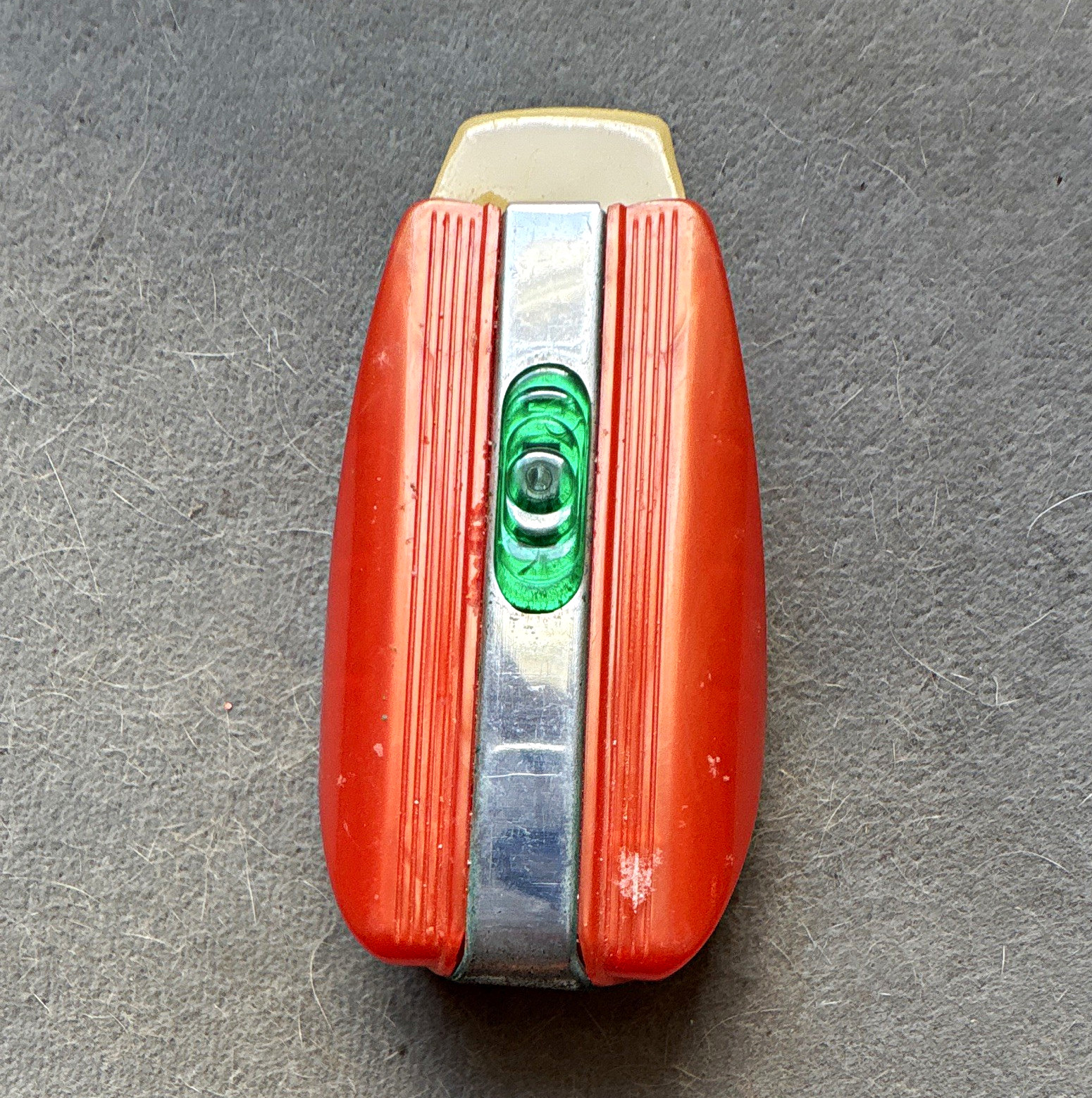 Vtg 1940s USALite Red Head Safety Pocket Flashlight Orange Catalin Plastic Deco
