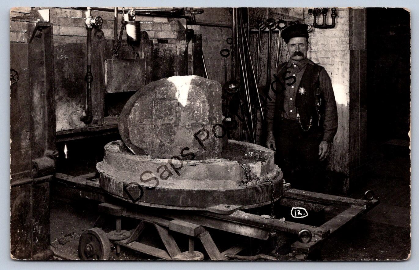 K65/ Interesting RPPC Postcard c1910 Occupational Worker Man Foundry 29