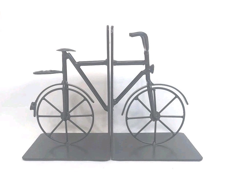 Metal Antique Bicycle Bookends Black 7\