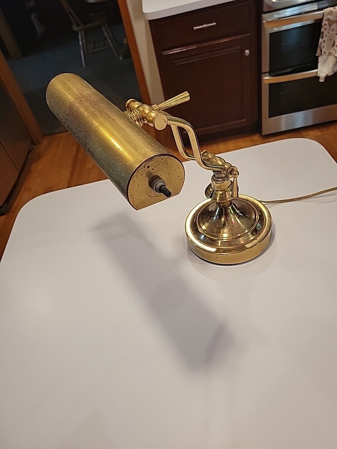 Vintage MCM Deco Adjustable Brass Desk Piano Reading Lamp