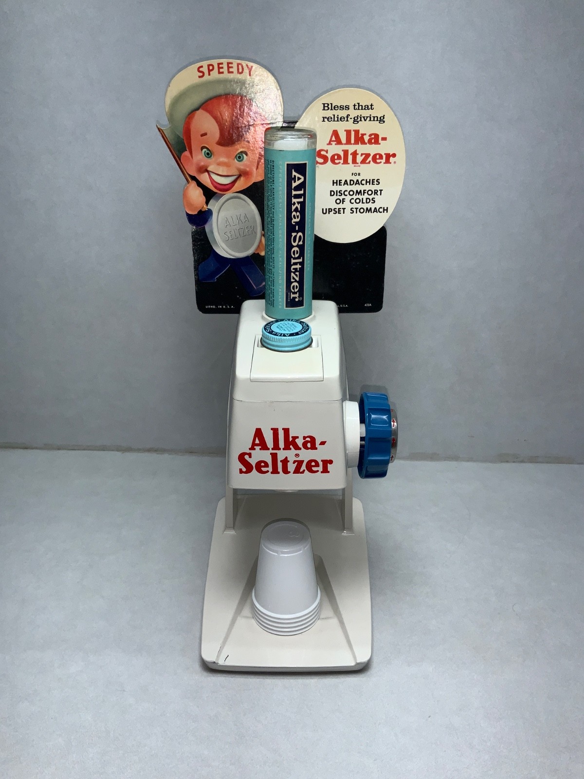 Vintage Speedy Alka Seltzer Single Dose Dispenser Grinder Machine Store Display Vintage Speedy Alka Seltzer Single Dose Dispenser Grinder Machine Store Display