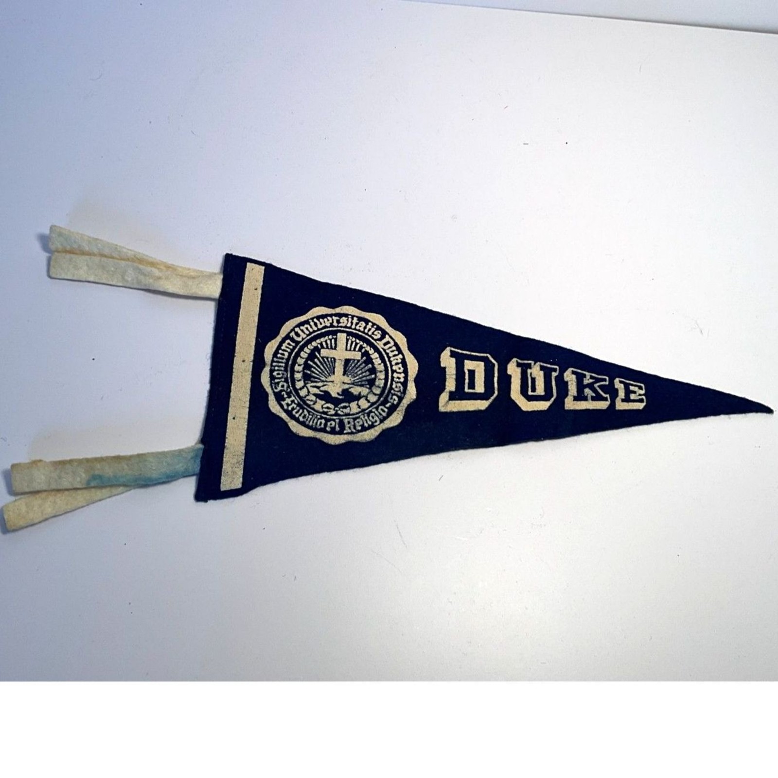 Vintage Duke University mini pennant; hard to find vintage felt pennant
