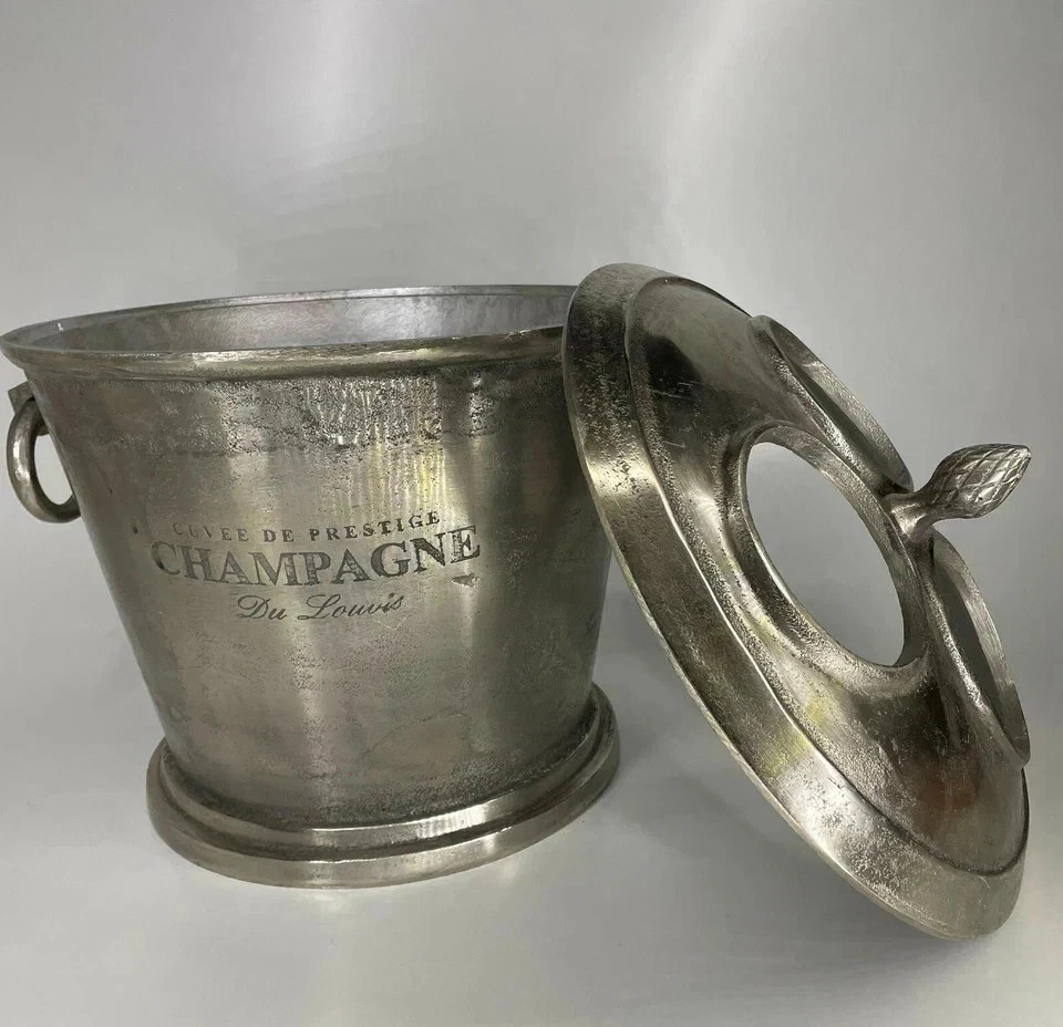 Vintage Style Champagne Wine Cooler Bucket | Silver Cuvee De Prestige Ice Bucket