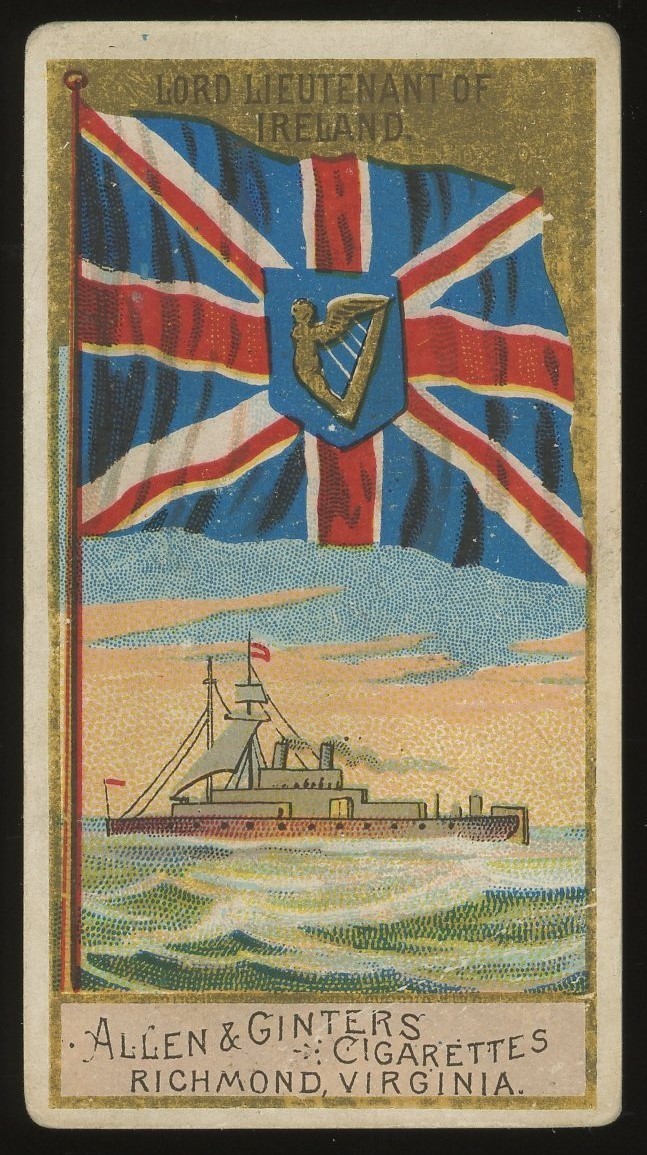 1886 Allen & Ginter Naval Flags Great Britain Lord Lieutenant of Ireland