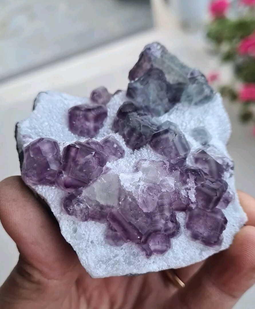Mineral Fluorite Purple Blue Gem Rare Blue Cube Crystal Mineral China 216g