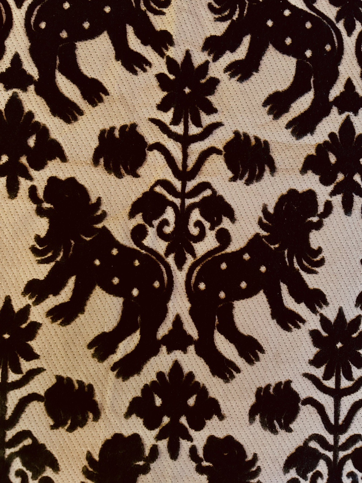 Vintage 1920’s Malden Mills Art Deco Devore Voided Velvet Upholstery Fabric
