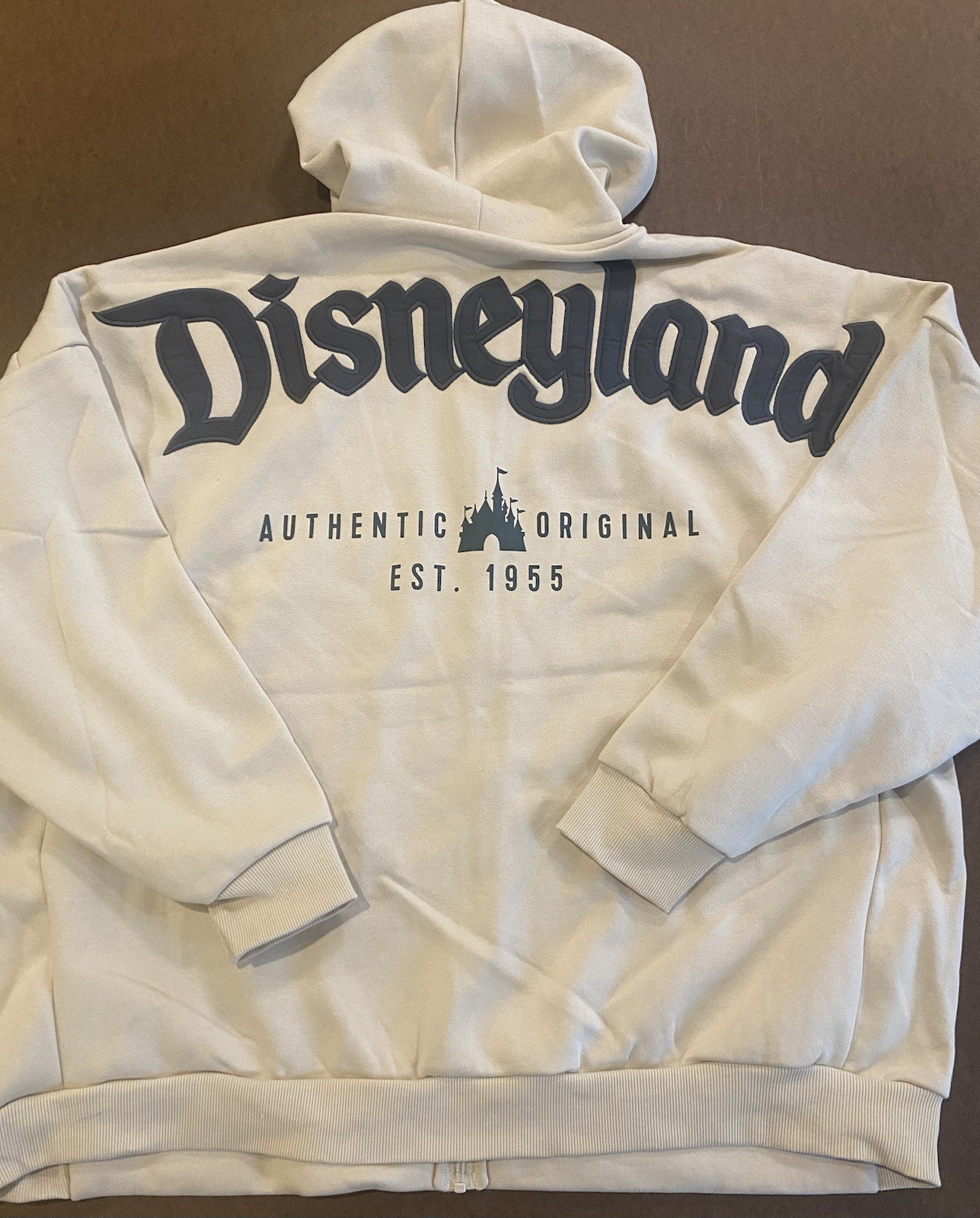 DisneyParks Disneyland Authentic Original Beige ZipUp Hoodie Adult Size XXL NWT