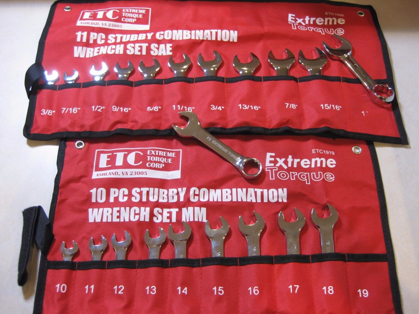 Special: 2 Stubby Short Combination Wrench Sets SAE & Metric ETC Extreme Torque