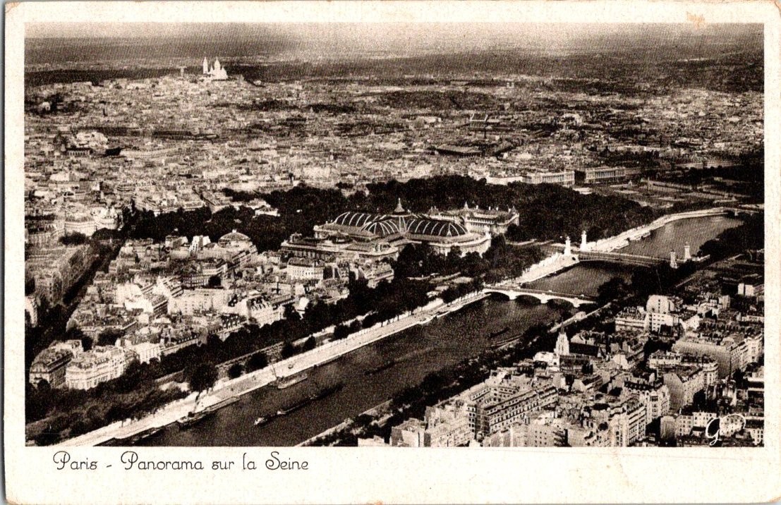 Paris Panorama River Seine Grand Palais Vintage French Postcard G. Lévy