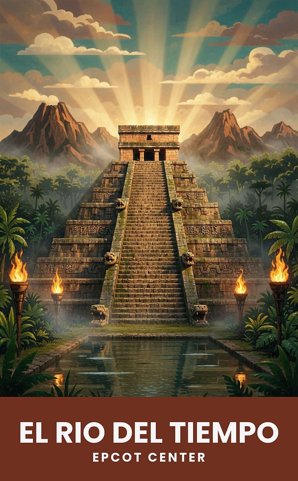 El Rio Del Tiempo Mexico Pavilion Pyramid Facade Epcot Attraction Ride Disney