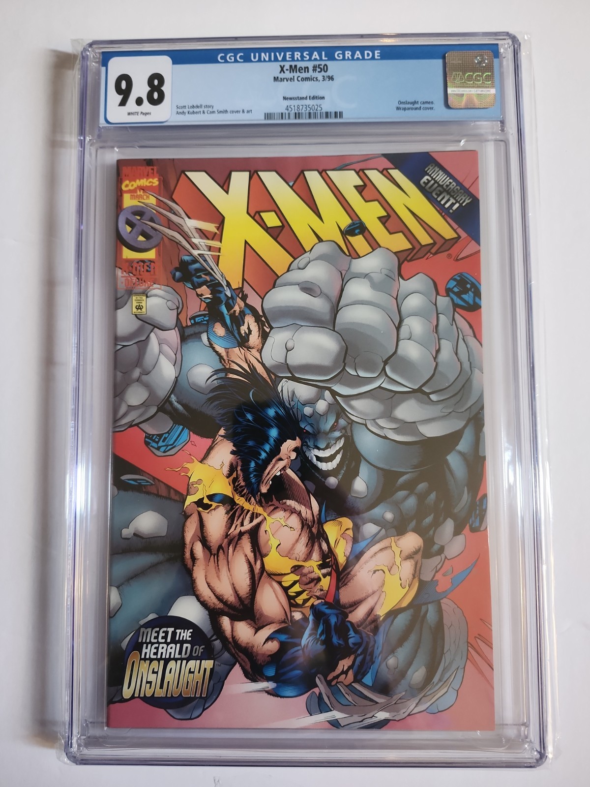 X-Men #50 Rare NEWSSTAND CGC 9.8 White Pages 1996 Onslaught Cameo X-Men #50 Rare NEWSSTAND CGC 9.8 White Pages 1996 Onslaught Cameo