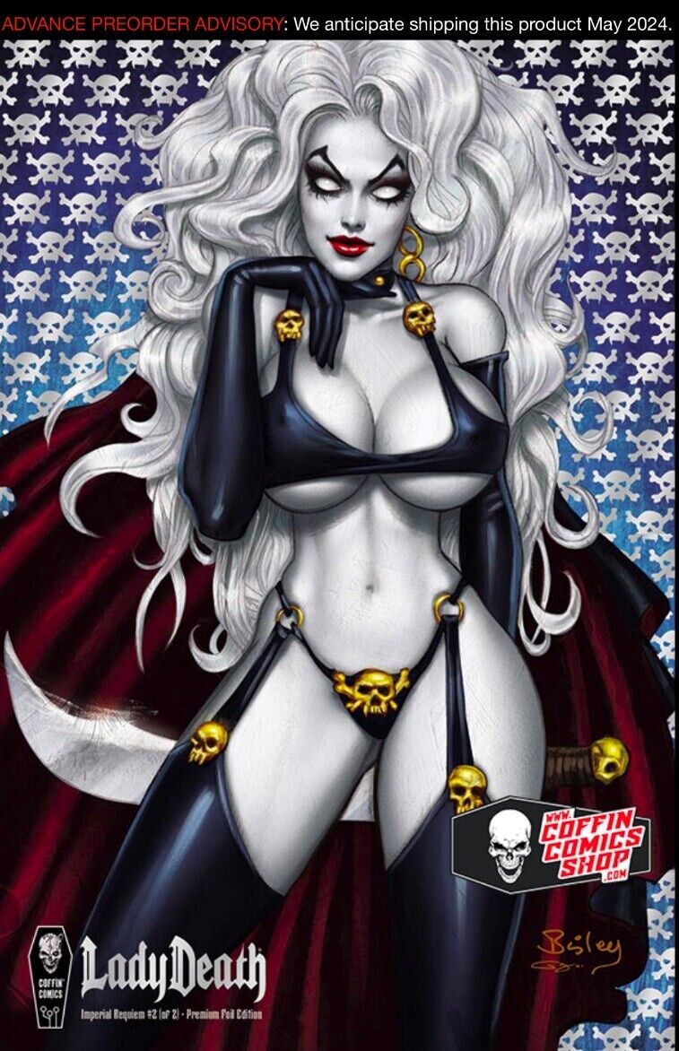 Lady Death Imperial Requiem #2  Bisley Cover PREMIUM FOIL Comic Book--SIGNED