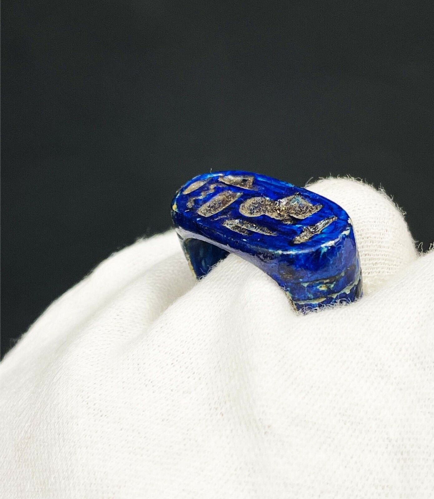 Fantastic Egyptian Ring of ISIS Goddess cartouche made of porcelain
