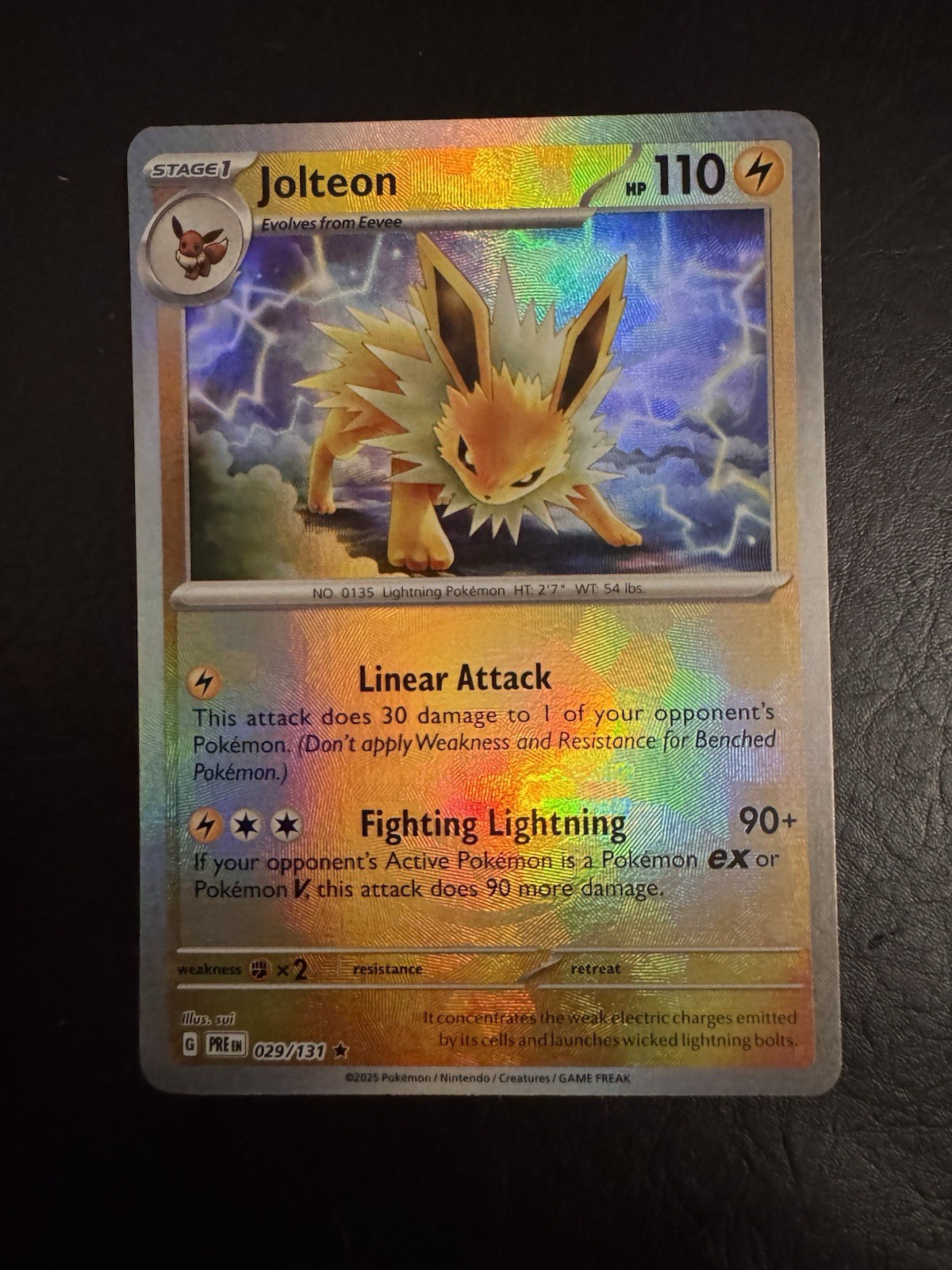 Pokemon TCG Jolteon 029/131 Master Ball Reverse Holo Prismatic Evolutions Pokemon TCG Jolteon 029/131 Master Ball Reverse Holo Prismatic Evolutions