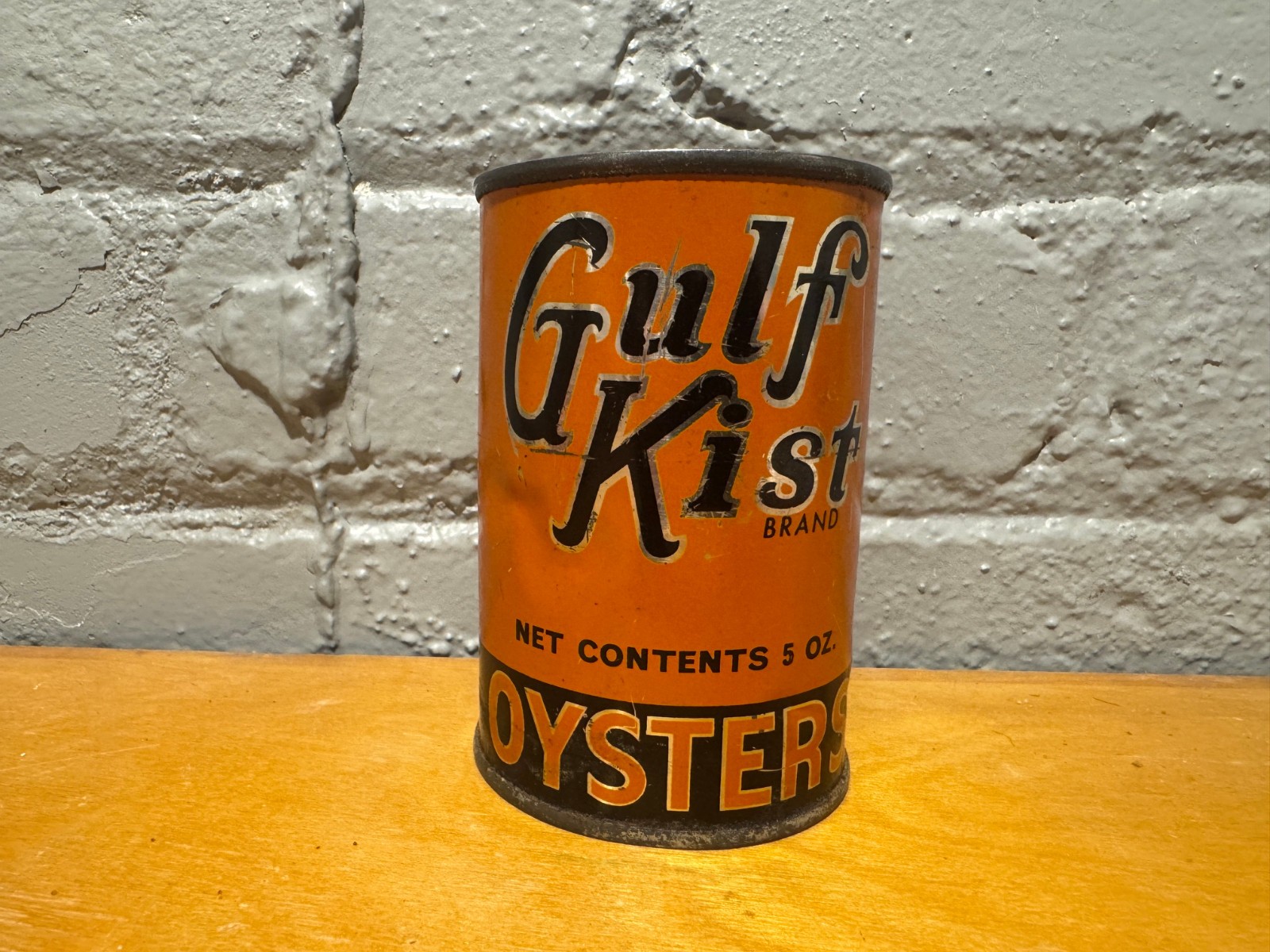 Vintage Gulf Kist Brand Oysters Can 5oz Mobile Alabama - empty-