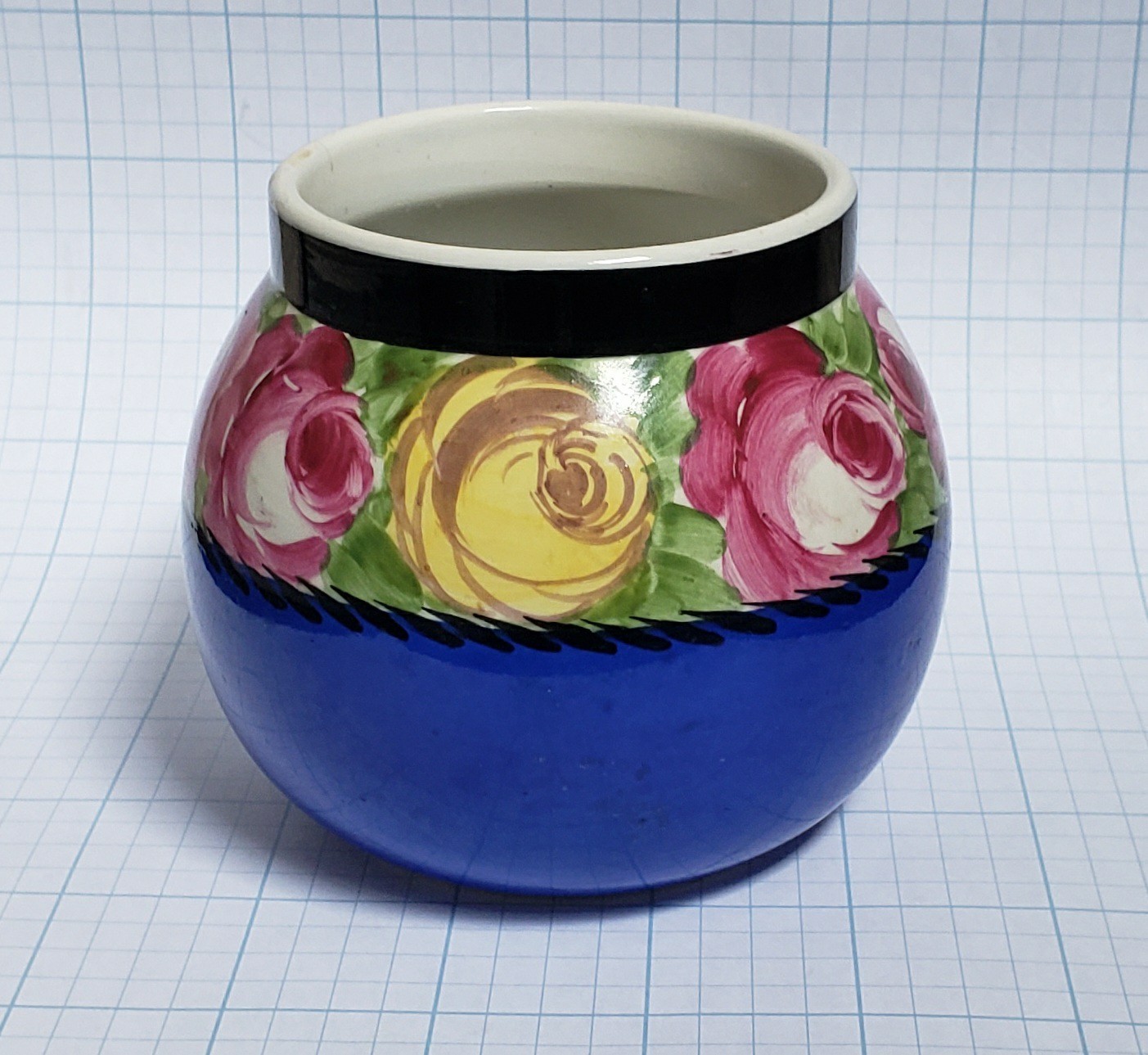 Circa 1930s Germany Porcelain Hand Painted Flowers Vase Bowl