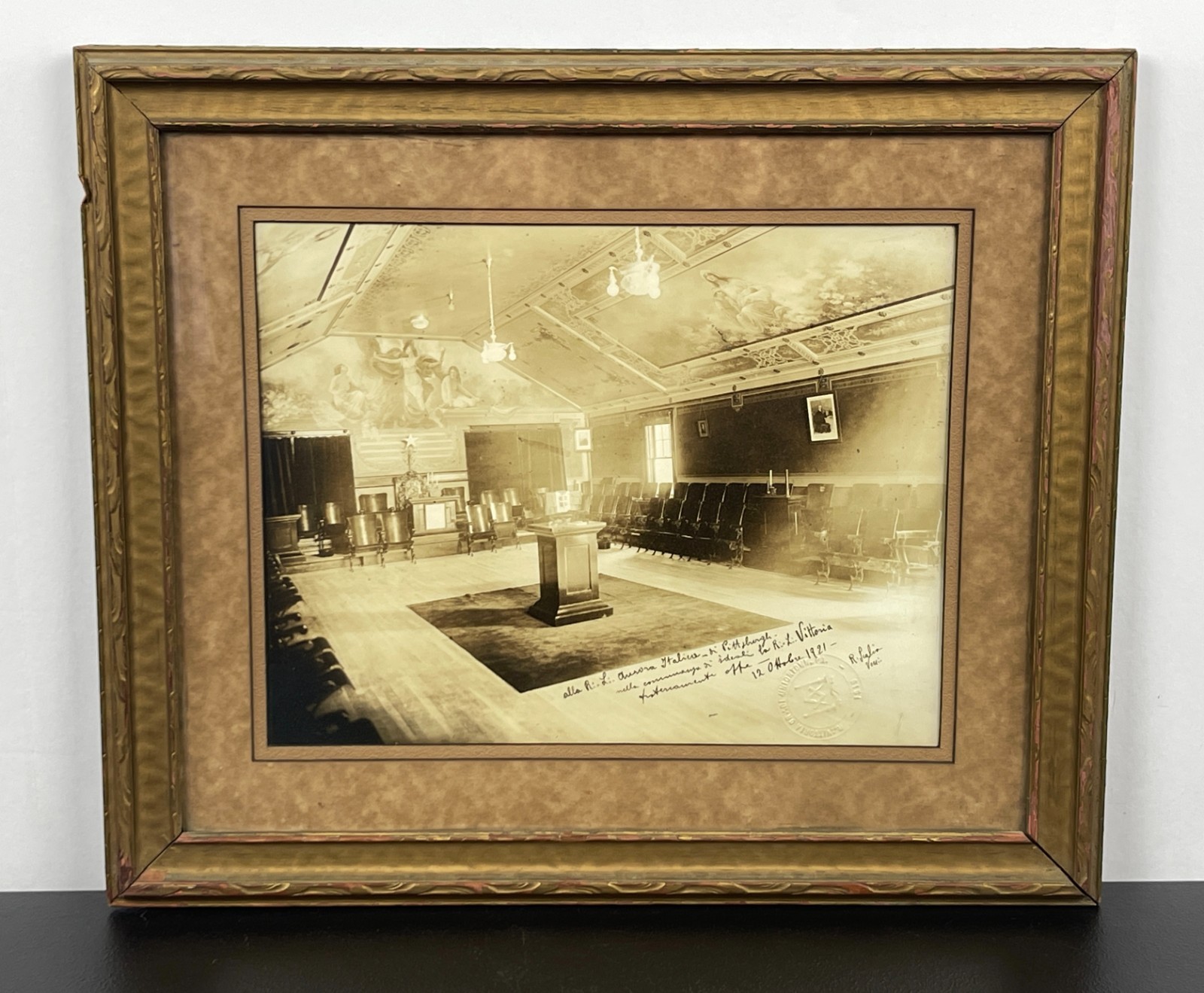 Uniontown Pittsburgh PA Masonic Lodge Antique Photograph Italian Freemasonry