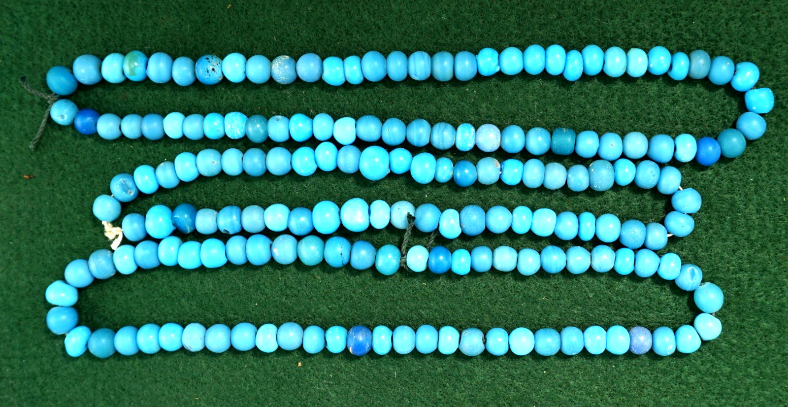 3 Nice strands of Blue Padre Trade Beads