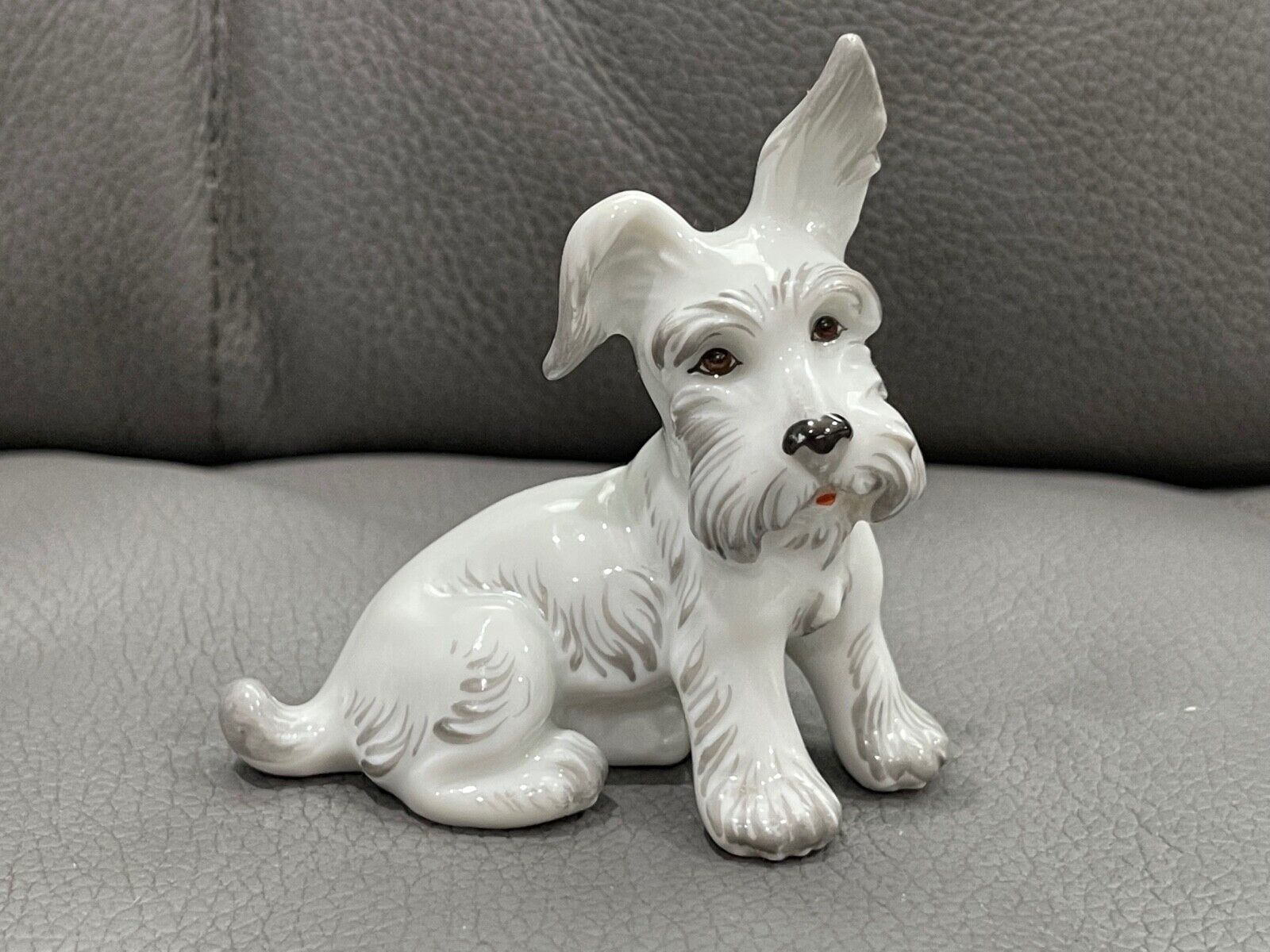 Vtg Royal Vienna Porcelain Augarten Wien White Terrier Dog Puppy Figurine