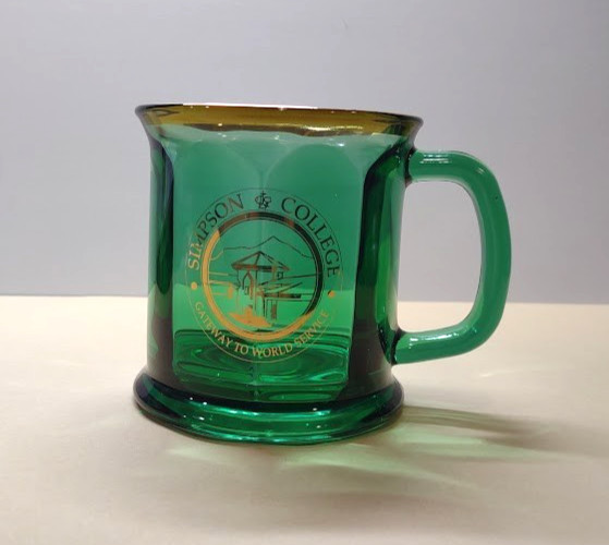 Vintage Simpson College Gateway to World Service Collectible Glass Coffee Mug