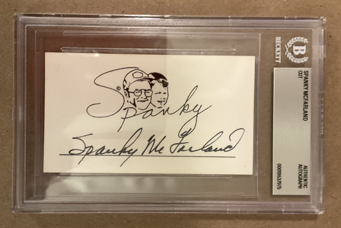 Spanky McFarland Little Rascals Signed Card/Cut Autograph BAS Beckett Authentic