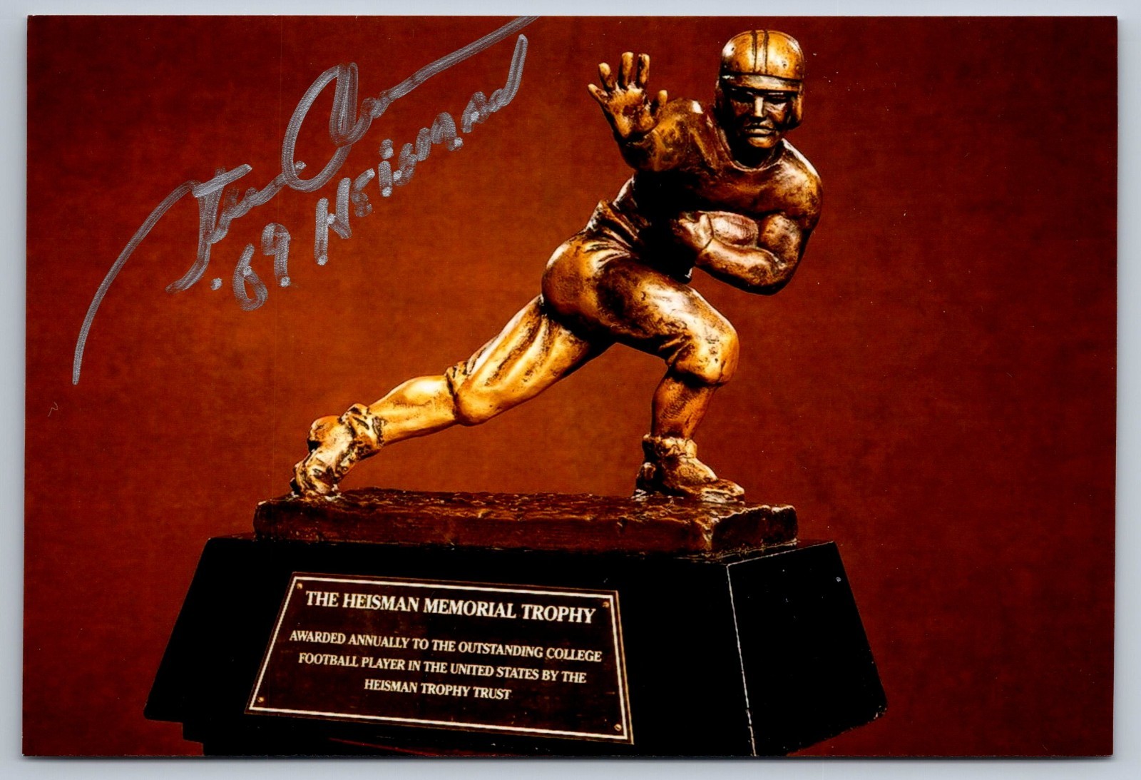 Steve Owens Hand Signed 4 x 6 Autograph Photo - Football
