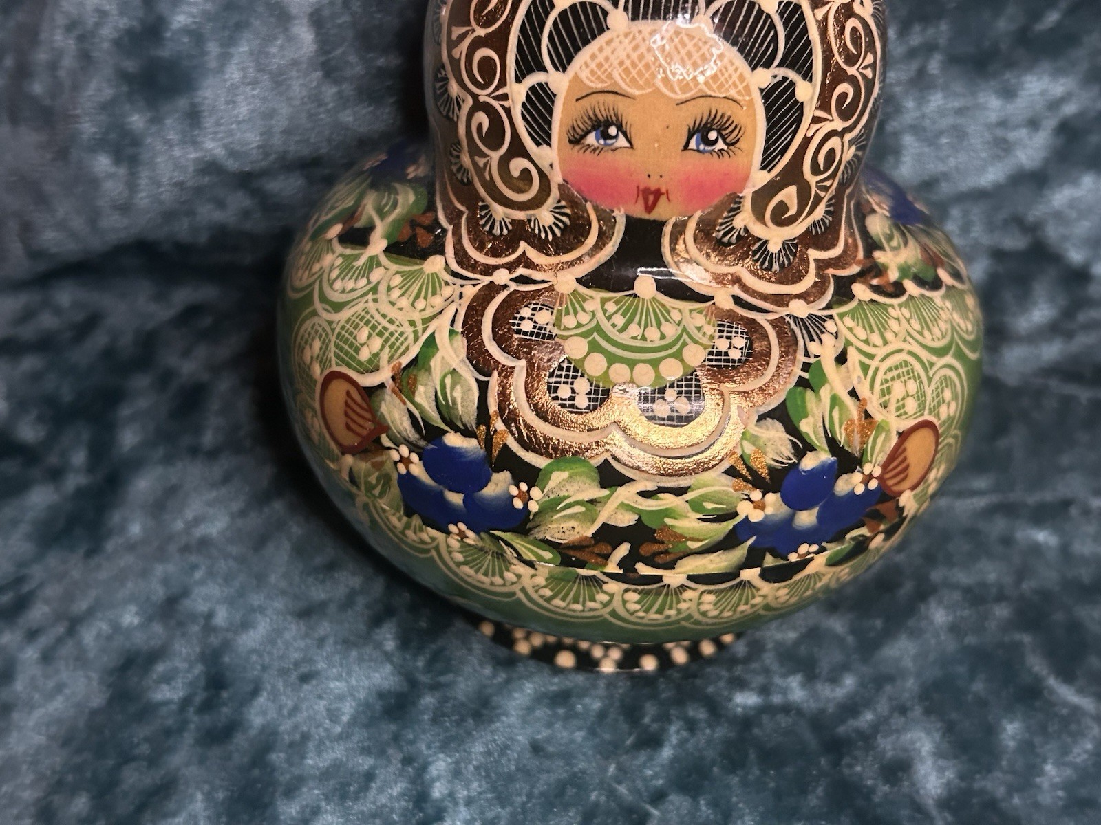 Vintage Nested Russian Doll Set 1999 Hand Painted Nesting Bowls Signed