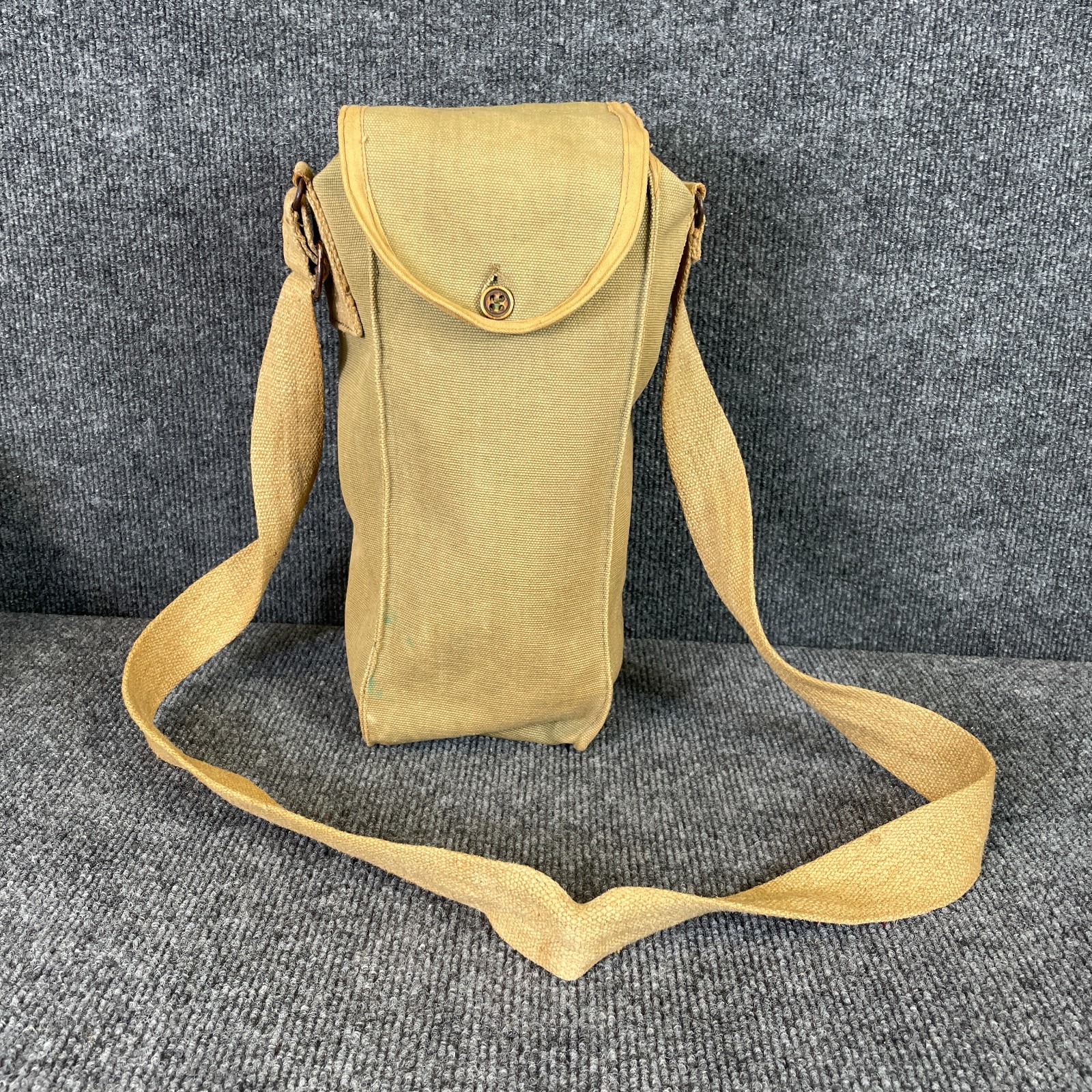 WW2 1940 French Army Over the Shoulder Bag Button Top Flap LFV Vintage Military