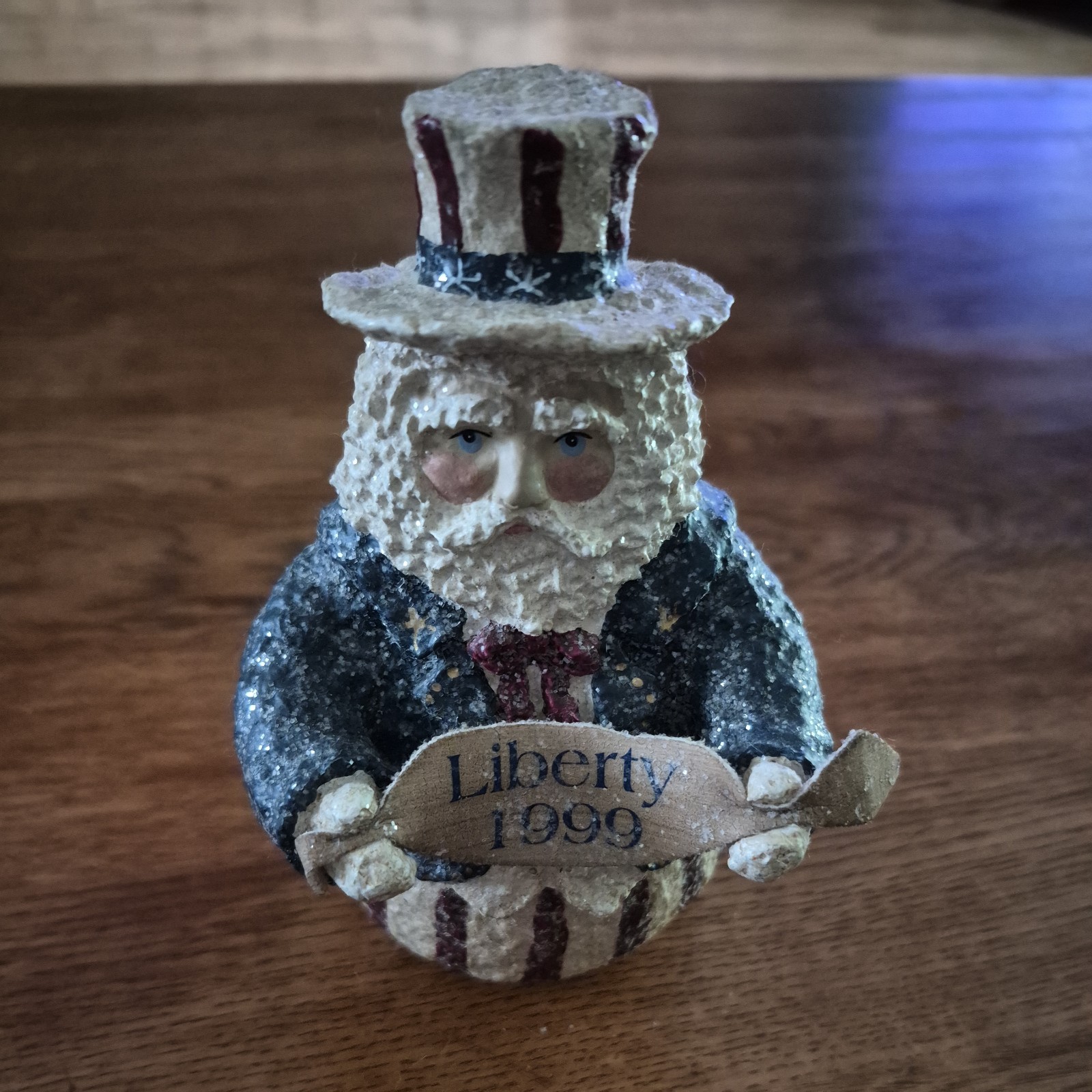 Vtg 1998 Enesco Samsnickle Roly Poly Uncle Sam 5\