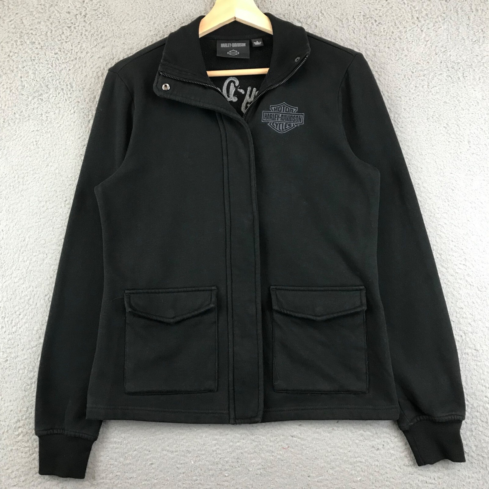 Harley Davidson Hill Climber Crew Zip Front Fleece Jacket S