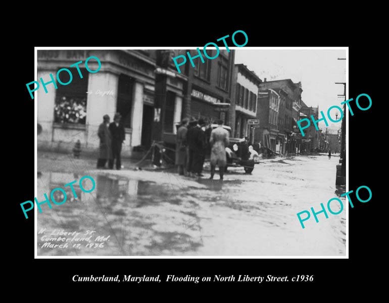 Cumberland Maryland The Floods On Liberty St c1936 Old Large Historic Photo Cumberland Maryland The Floods On Liberty St c1936 Old Large Historic Photo