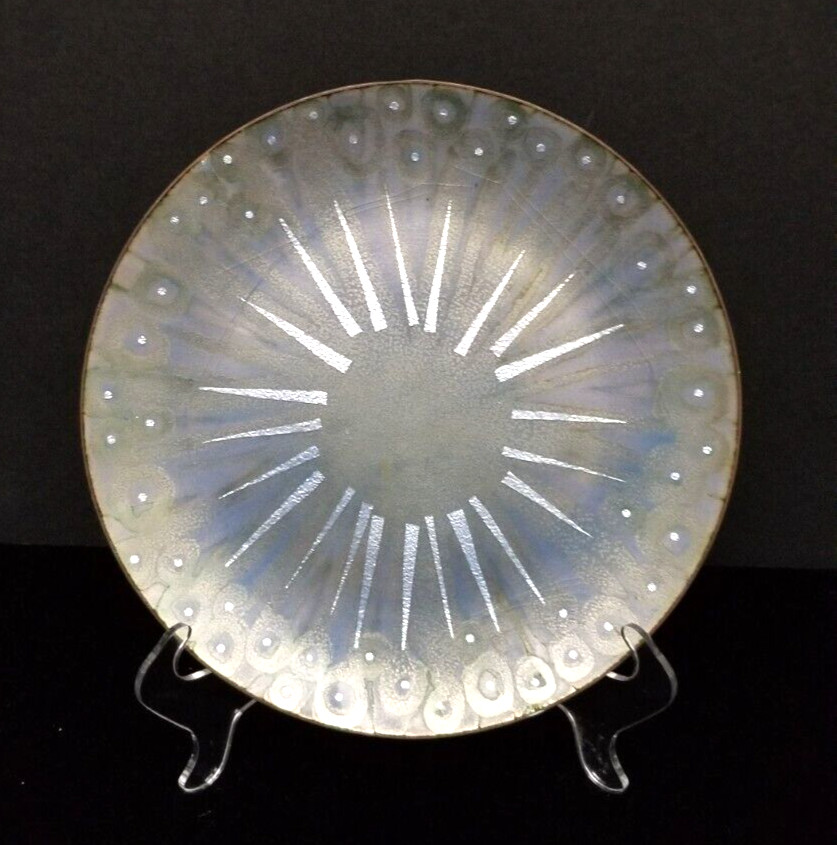 Mirrle Abbott Squires Plate, Enamel on Copper, 8 inches. Vintage.