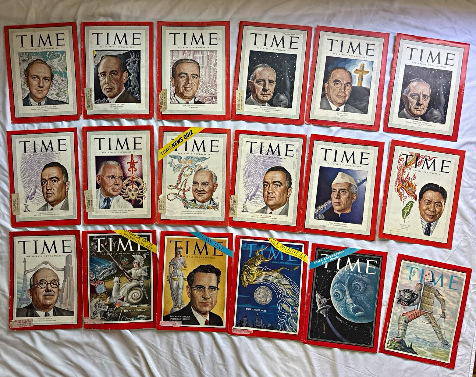42 Vintage TIME Magazine Front Covers Only 1946-1965 Ephemera Menville Estate