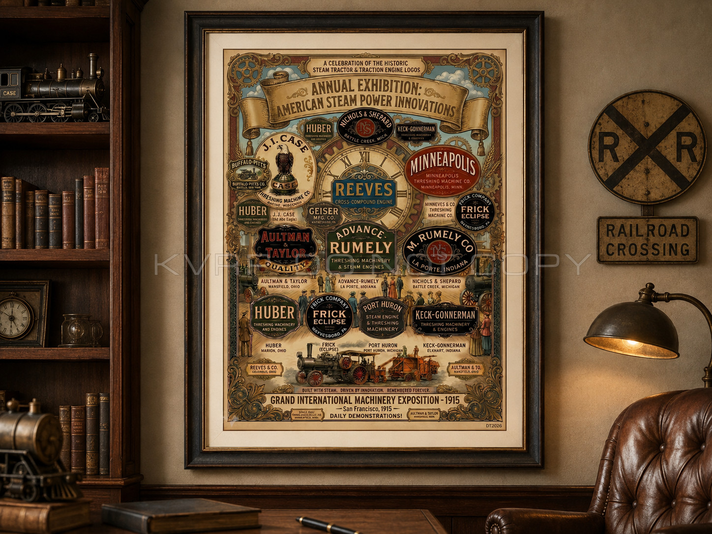 Historic Steam Tractor Traction Engine Logos Poster Case Reeves Rumely 11x17
