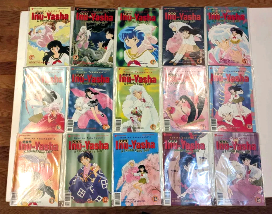VIZ COMICS Inu-Yasha A Feudal Fairy Tale PART 1 #1-15 COMPLETE SET VF-/NM+