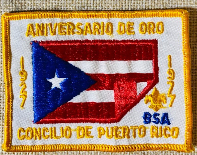 VTG 1977 BOY SCOUTS OF AMERICA CONCILIO DE PUERTO RICO 50th ANNIVERSARY PATCH