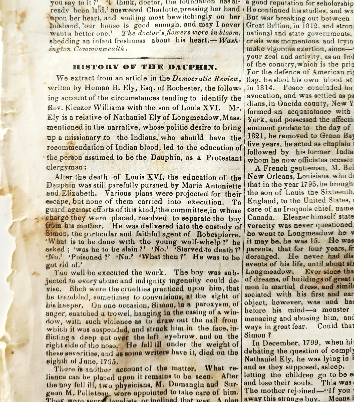 1849 Louis XVII Lost Dauphin French Revolution Royal Mystery Williams Article