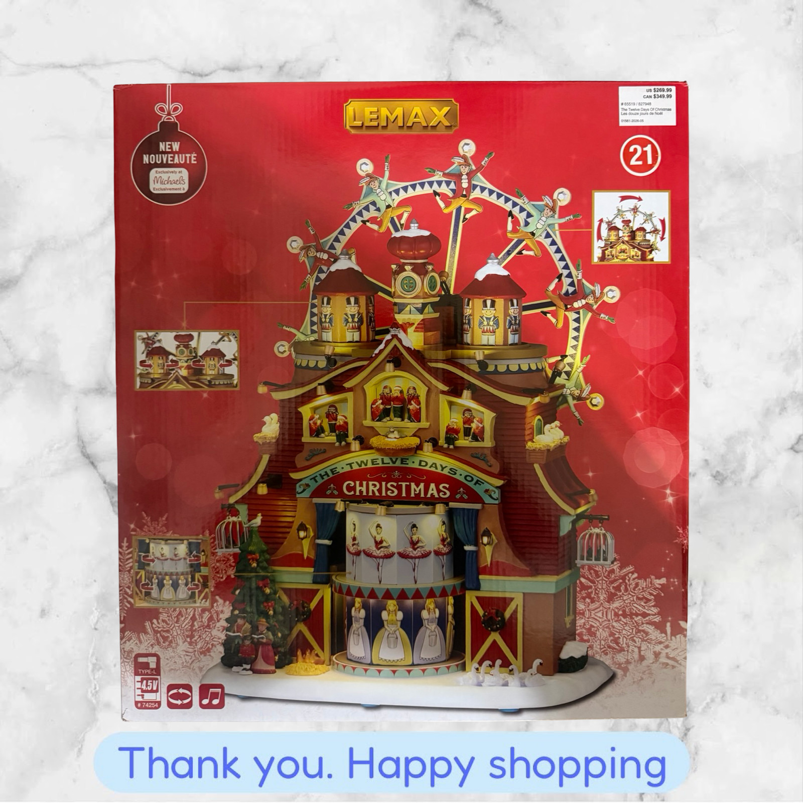 Lemax Twelve Days of Christmas Lighted Village Building Boxed Resin Multicolors