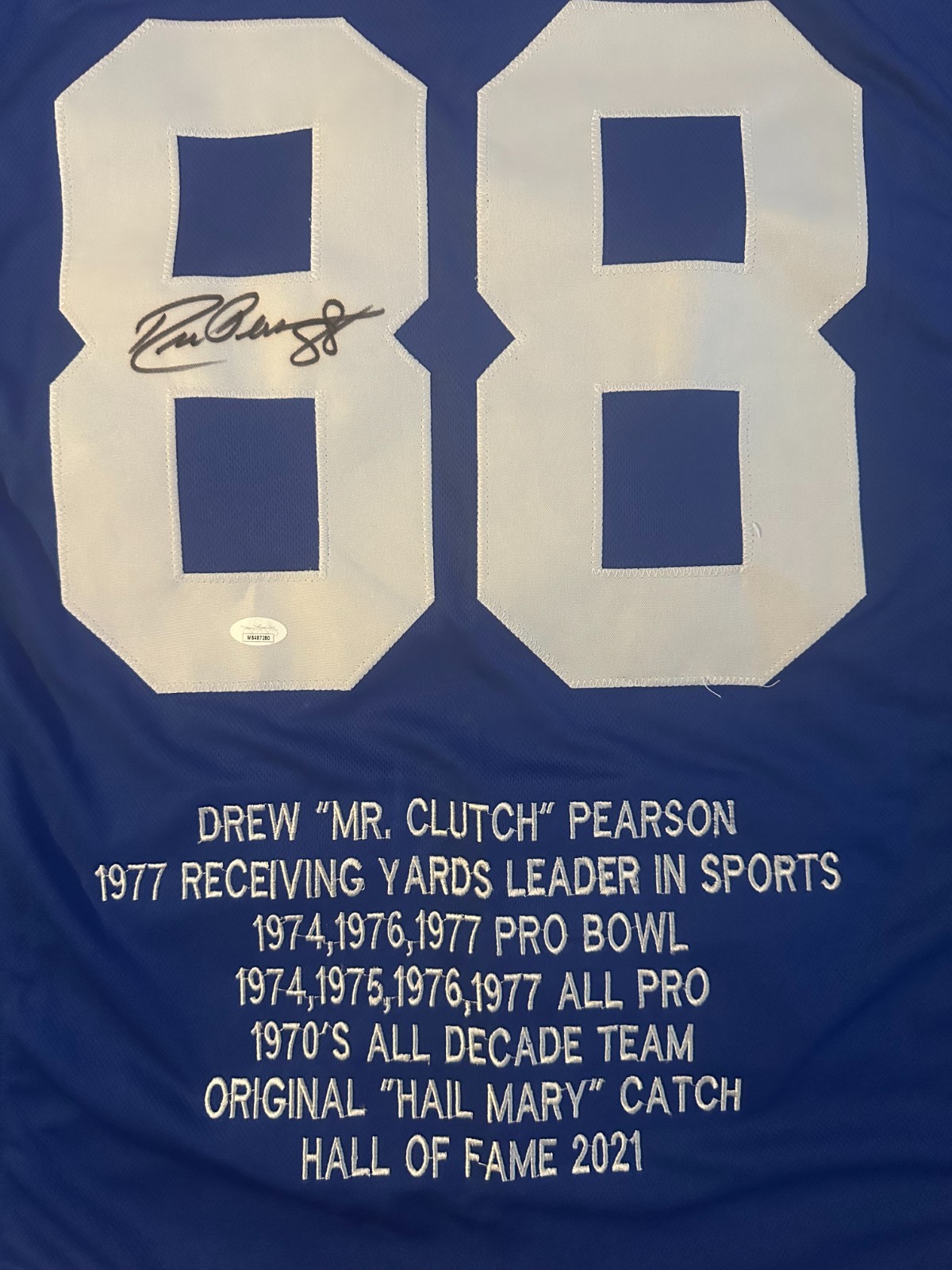 Drew Pearson Signed #88 Jersey Autographed Dallas Cowboys Certified COA #WB48728