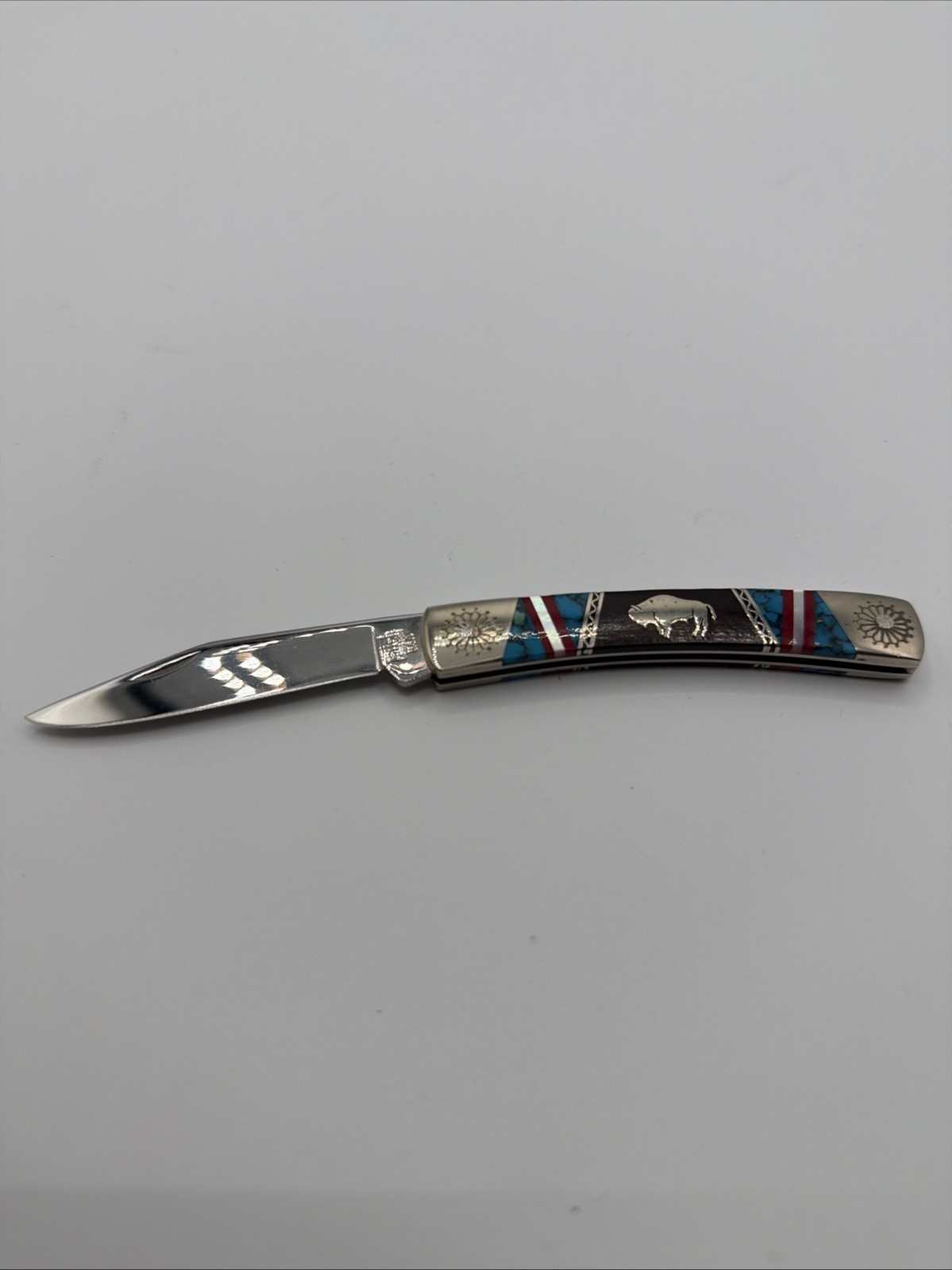 RARE BUCK DAVID YELLOWHORSE buffalo Folding Knife