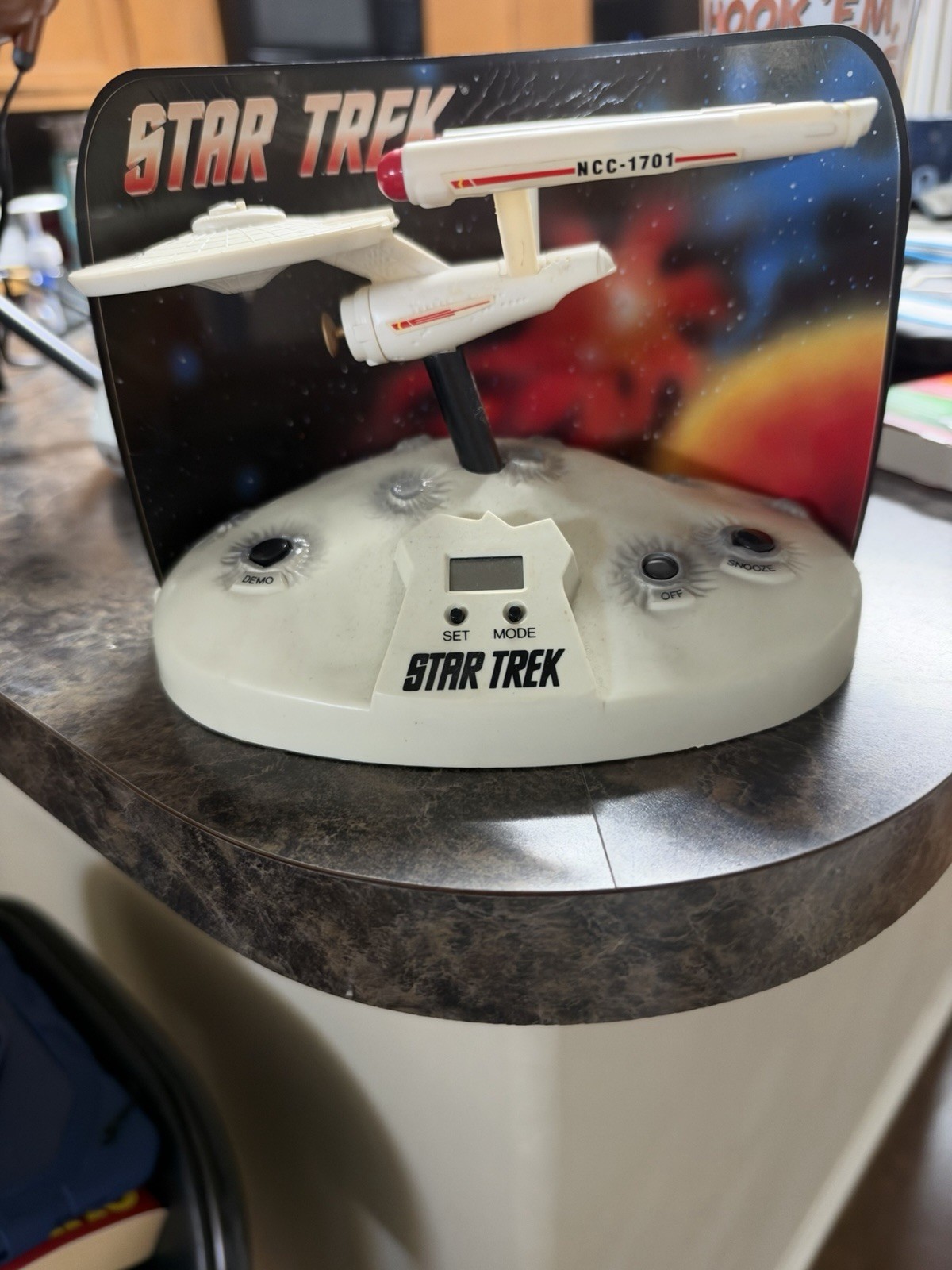 Vintage 1993 Star Trek U.S.S. Enterprise NCC-1701 Talking Alarm Clock Working Vintage 1993 Star Trek U.S.S. Enterprise NCC-1701 Talking Alarm Clock Working